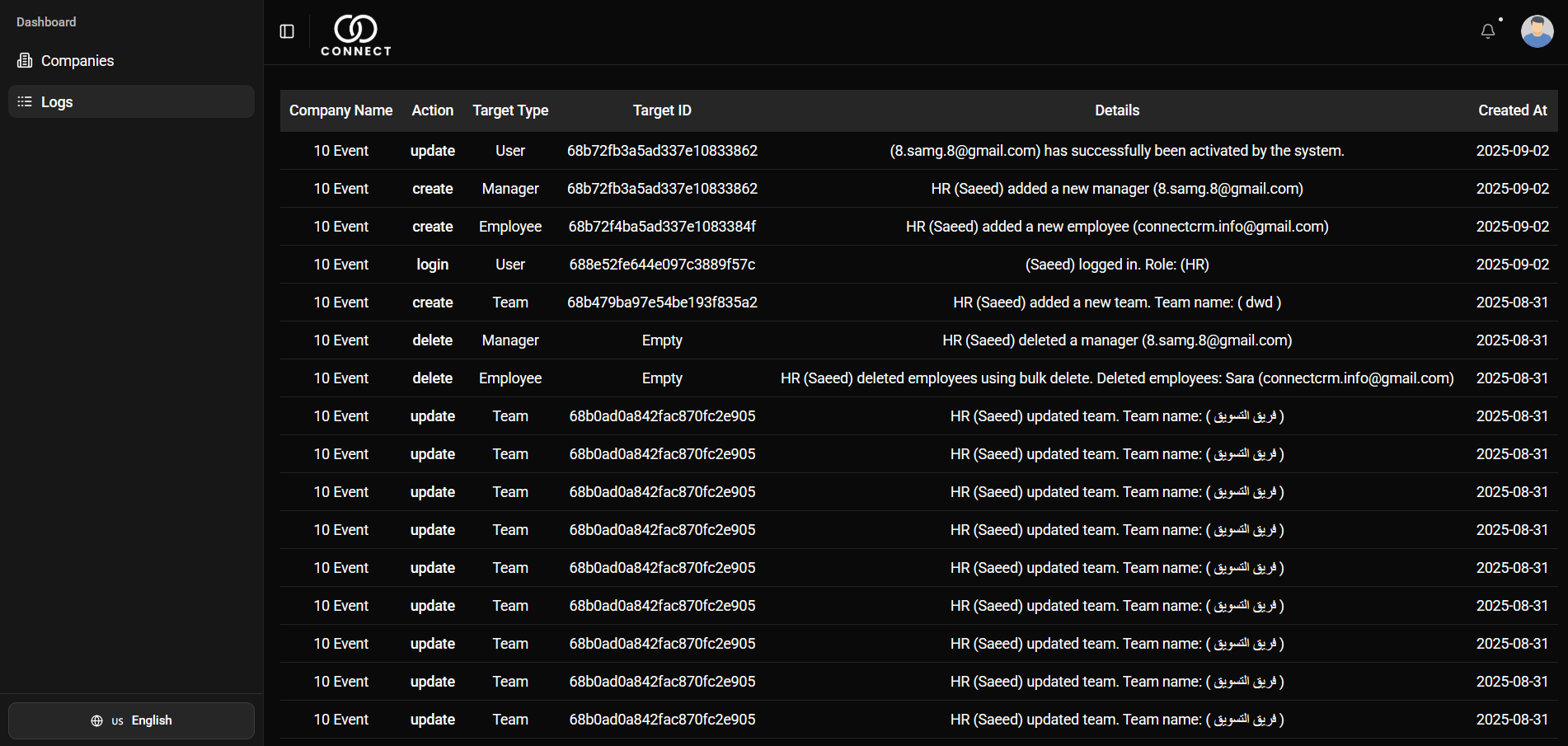 Admin Logs